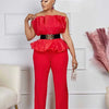 Full Length for Women Elegant Summer Long Jumpsuits Evenings Party Sexy Tube Jumpsuit Ladies High Waist Strapless Jumpsuit