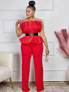 Full Length for Women Elegant Summer Long Jumpsuits Evenings Party Sexy Tube Jumpsuit Ladies High Waist Strapless Jumpsuit