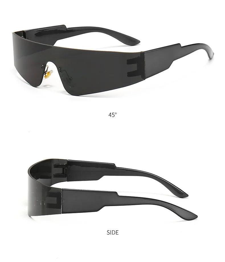 New Fashion Colorful Sports Sunglasses Women Cyberpunk Frameless Sun Glasses Anti Ultraviolet Driving Shades UV400 Oculos De Sol