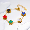 Color jewelry clover stainless steel new plant five-leaf flower bracelet hot jewelry jewelry gifts for women