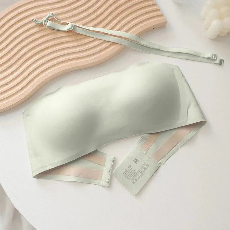 4PCS Women Strapless Bra Seamless Tube Tops Breathable Wireless Wedding Brassiere Push Up Bras Sexy Female Lingerie Invisible