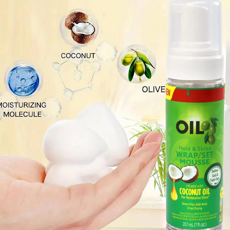 Hair Styling Mousse 100Ml Setting Foam Olive Oil Hold & Shine Wrap/Set Mousse Smell Good Hair Moisturizing Mousse Setting Lotion