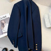 Suit jacket female 2024 early autumn new solid color high-grade feeling slim Joker casual fashion temperament slim top.