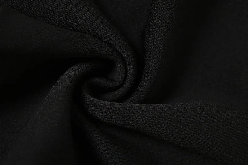 Joskaa Women Lace Patchwork Black Blazer Bodysuits Sexy Deep V-Neck Long Sleeve One Piece Rompers Coquette Midnight Clubwear