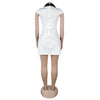Ladies Streetwear Sleeveless Bodycon Dress 2024 Summer Autumn Women Mini Dresses Women Sweatshirts White Black Dress Clothing
