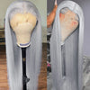 13x4/13x6 Grey Straight Lace Frontal Human Hair Wig Preplucked Colored Brazilian Straight Lace Front Human Hair Wigs For Women