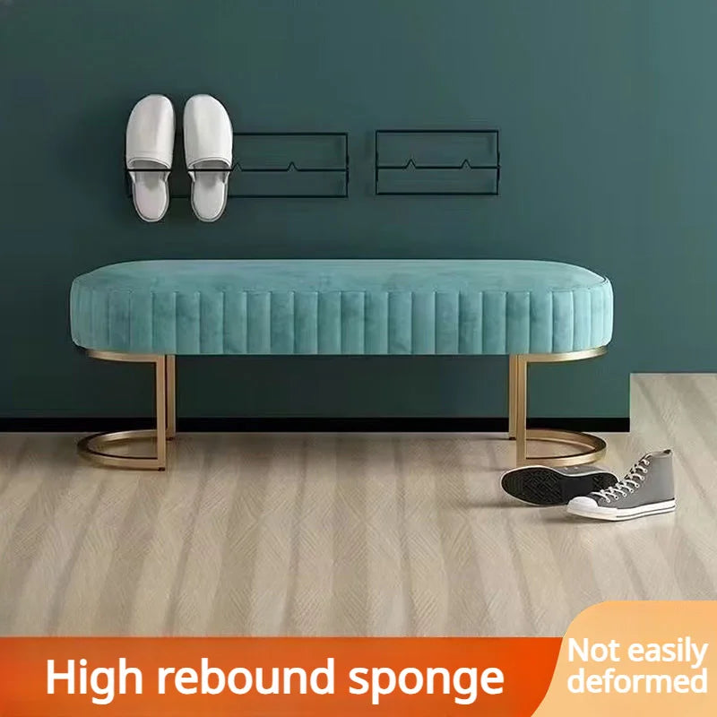 Ottomans Long Sofa Bench, Nordic Fabric Shoe Changing Bench, Home Doorway Corridor Fitting Room Chair