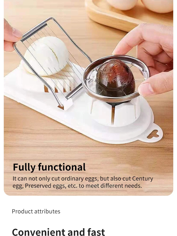 Multifunctional Egg Slicers Stainless Steel Slicer Fancy Splitter Egg Cutting Tool Home Two In One Egg Cutter Kitchen Gadgets