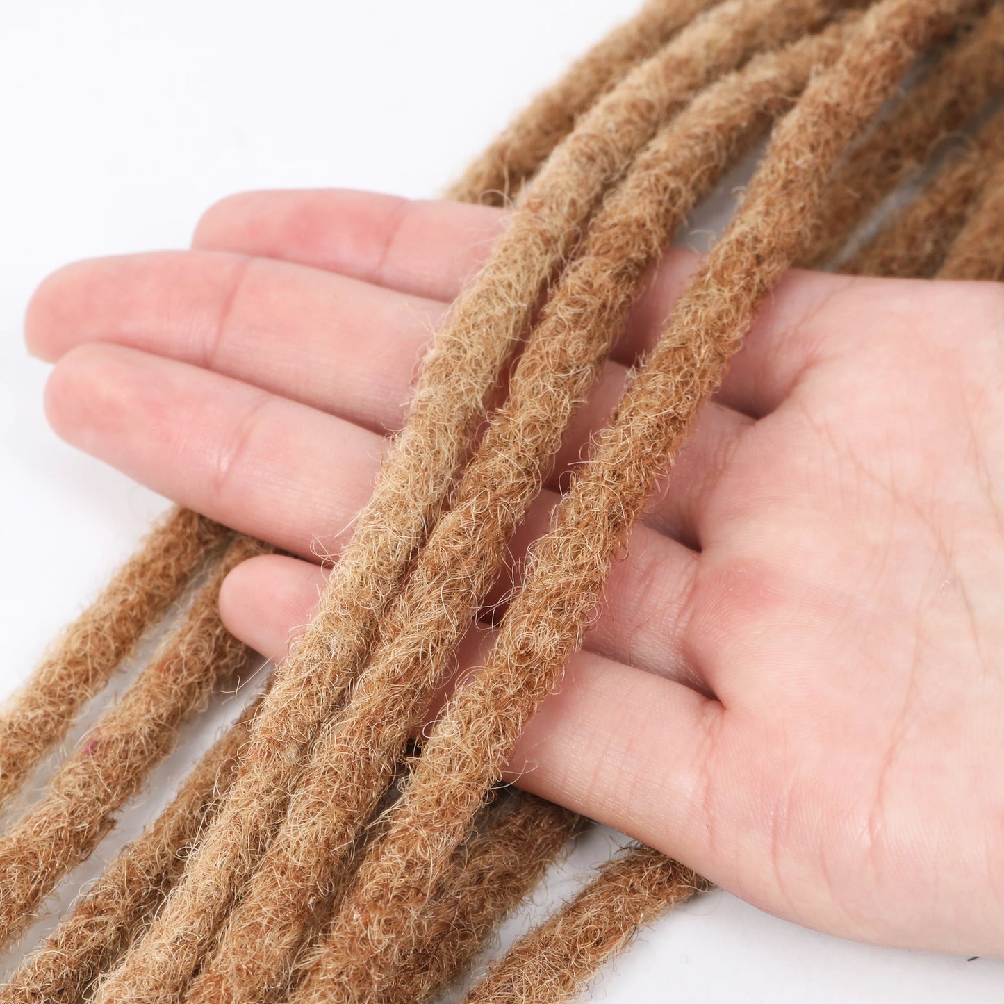 Handmade Permanent Locs Thickness Dreadlock Extensions Soft 100% Human Hair Locs Extensions Natural Black For Women Men Full