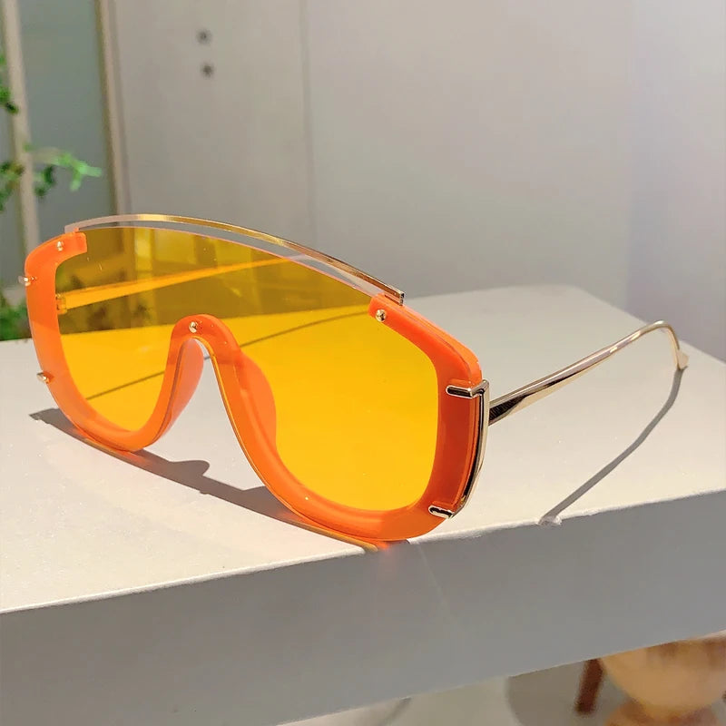 KAMMPT Y2k Stylish Women Sunglasses Fashion Gradient Outdoor Sports Shades Trendy Luxury Brand Design Futuristic Men Sun Glasses