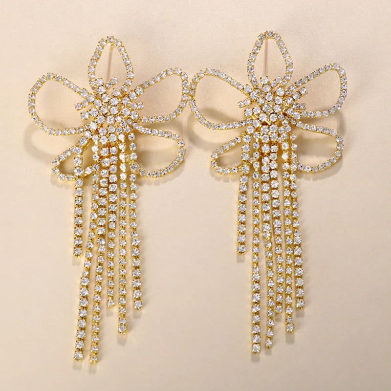 Stonefans Aesthetic Letter Earrings Designer Luxury for Women 2021 Fahsion Jewelry Rhinestone Designer Piercing Heart Earrings