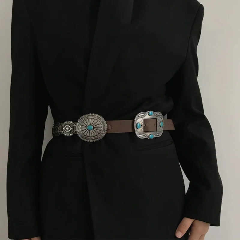 Rock Retro Heavy metal band cowboy cowgirl Ladie's Belts Waist Decorative Girdle Hit hot Pung Pu Leather For Jeans Accessories