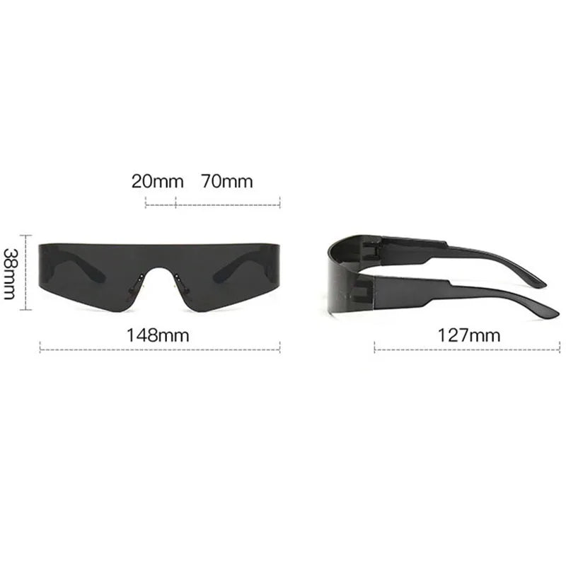 New Fashion Colorful Sports Sunglasses Women Cyberpunk Frameless Sun Glasses Anti Ultraviolet Driving Shades UV400 Oculos De Sol