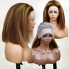Highlight Ombre Lace Front Wig Human Hair Pre Plucked 13x4 colored 4/27 250%Density Honey Blonde Kinky Straight Lace Wigs