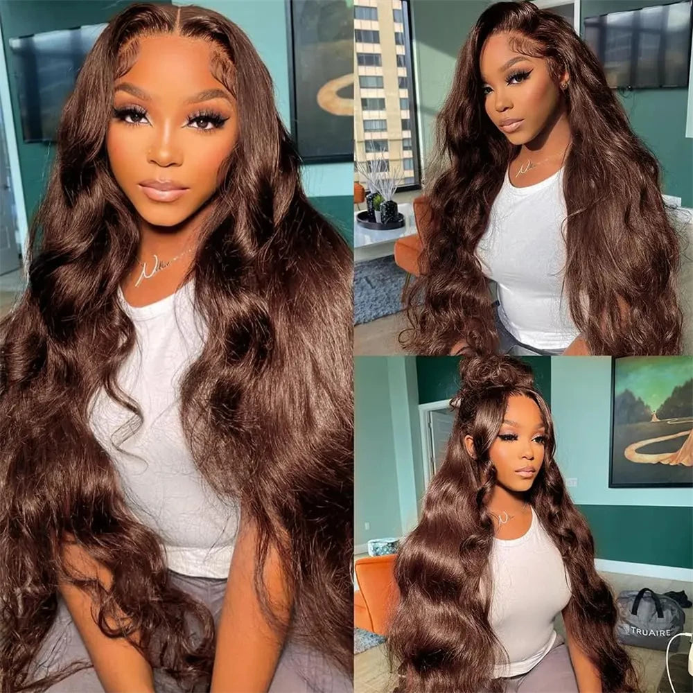 #4 Dark Brown Body Wave Bundles 1/3PCS 100% Human Hair Bundles 18-30 Inches Remy Hair Extensions For Women Brazilian Double Draw
