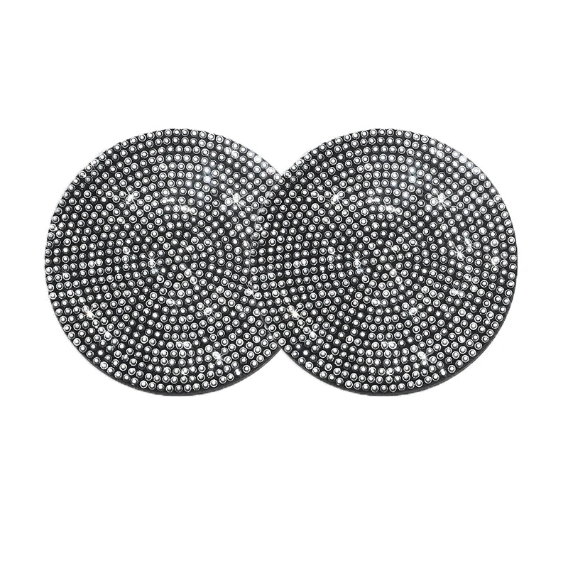 2Pcs Car Non Slip Water Cup Pad Diamond Car Coaster Water Cup Insert Coasters Pads Universal Car Cup Holder Interior Accessories