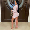 Autumn and Winter Women's Clothing Semi-turtleneck Mesh Beads Tight Hip-wrapped Sexy Evening Dress
