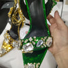 2024 Luxury Rhinestone Pointed Sandals Prom Super High Heel Sandals Slim Heel Dress Show Sandals Oversized 34-43 Women's Shoes