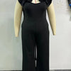 Plus Size Women Clothes Jumpsuit Summer Clothes Black Urban Leisure Bodysuit New 2024 Wide Leg Jumpsuit Wholesale Dropshipping