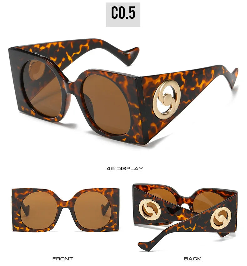 Colorful Square Sunglasses Women Men Two Color Frame Travel Sun Glasses Female Shades UV400 Male Gafas Oculos Brand Luxury
