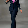 Znaiml Elegant Formal Office Lady Two 2 Pieces Women Clothing Pearls Blazer Coat and Straight Pants Work Business Matching Sets