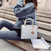 Diamond Stripe Women Handbag Female Luxury Designer Crossbody Bag High Quality Leather Shoulder Bag Clutch Purse Brand Tote Bags
