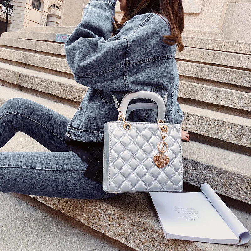 Diamond Stripe Women Handbag Female Luxury Designer Crossbody Bag High Quality Leather Shoulder Bag Clutch Purse Brand Tote Bags