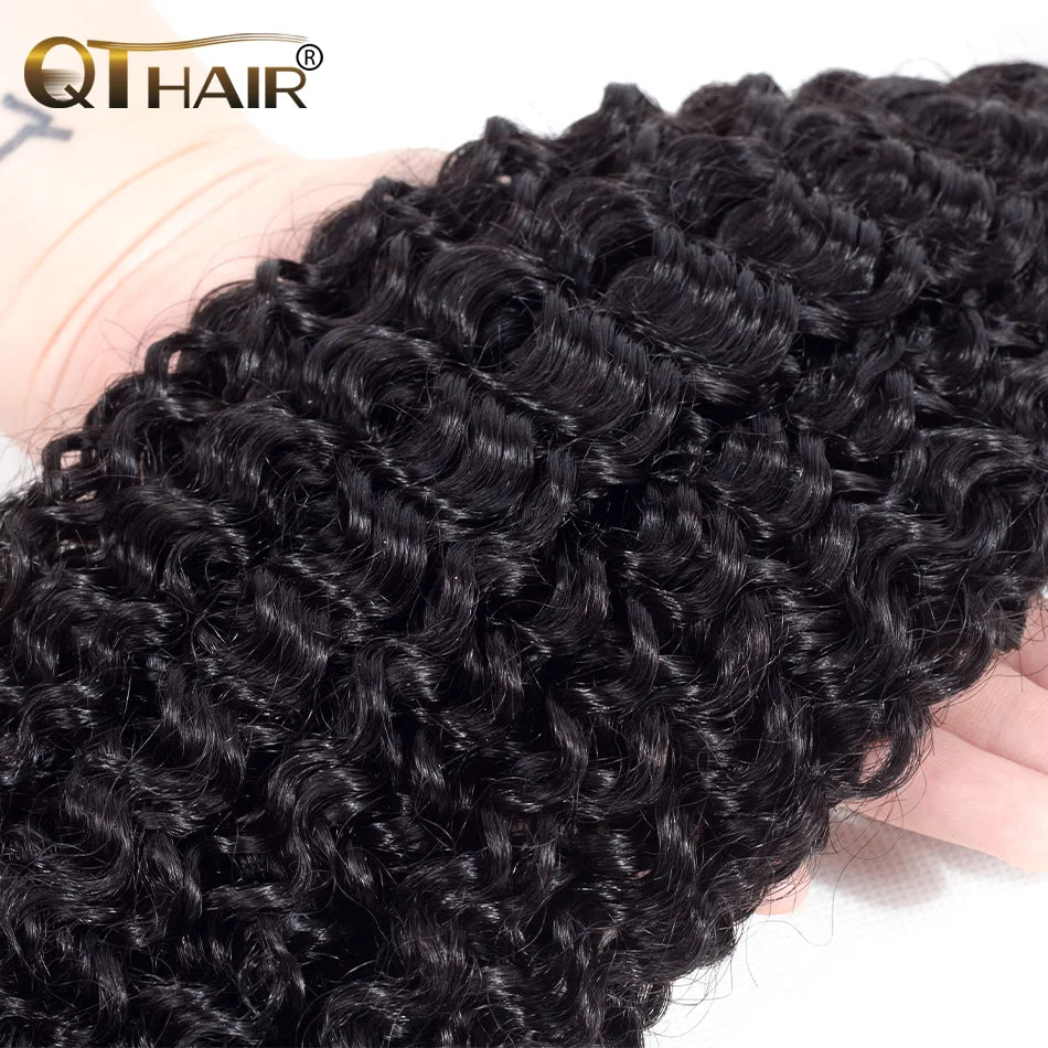 Mongolian Kinky Curly Human Hair Bundles 1/3/4 Pcs Remy Human Hair Weave Bundle Kinky Curly Bundles Natural Color Hair Extension