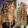 Maxine Highlight Blonde 613 Deep Wave Human Hair Bundles P27/613 Blonde Curly Weave Bundles Deep Wave Colored Bundles Human Hair