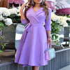 New Womens Dress Clothing Printing Suit Collar Tie Dress