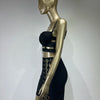 Women Celebrity Sexy Cut Out Mental Black White Mini Bodycon Bandage Skirt Set 2023 Elegant Evening Birthday Club Party Outfits