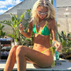 Sexy Micro Bikini Set Women Bandage Swimsuit 2023 Solid Color Bikinis Swimwear Low Waist Thong Triangle Backless Bathing Suits