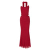 Suninheart Elegant Women 2 Piece Dress Set 2024 Strapless Bodycon Crop Top and Maxi Skirt Set Formal Wedding Guest Party Dress