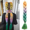 Synthetic Tinsel Braiding Hair 4 Tones Ombre Color White Purple Blue Yellow Jumbo Braids Mixed tinsels For Festival Party