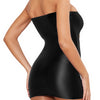 Sexy women Gloss Dress smooth Shining Tight Sleeping clothes skirts  transparent Short skirt