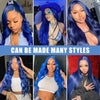 13x4 13x6 4x4 Blue Colored Lace Front Wigs For Black Women Brazilian Transparent Lace Frontal Wigs Human Hair Pre Plucked