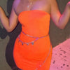 Sexy Strapless Off Shoulder Pinkycolor Bodycon Dress Women Backless Slim Mini Dress Club Party Vestidos