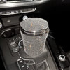Crystal Diamond Car Ashtray Auto Portable Bling Cigarette Smokeless with LED Light Indicator Car Accessories for Women