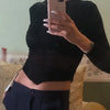 Summer Women T Shirt Girls T-Shirt Woman Clothes Long Sleeve Tops Spring Black Slim Tshirt Female Crop Top Tee Sexy Skinny Y2k