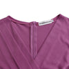 2024 summer new short sleeve V-neck waist solid color Tunle pencil skirt dress