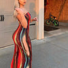 Spring And Summer Dresses For Women Chest Wrap Printed Off Shoulder Bandage Slim Sexy Long Dress 2023 New Fashion party MsChuh