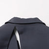 TWOTWINSTYLE Hollow Out Backless Slimming Blazers For Women Notched Collar Long Sleeve Spliced Button Irregular Blazer Female