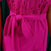 Elegant Jumpsuits & Rompers for Women O Neck Lace Patchwork Short Sleeve Sashes High Waisted Luxury Birthday Party Dinner Outfit