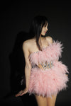 Ensemble haut et jupe sexy en dentelle, robe rose tendance, fête d'anniversaire, club dragqueen 303, performance  Y001