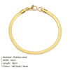 eManco Stainless Steel Adjustable Classic Snake Chain Bracelet Women's Gold Plated Jewelry Wholesale