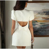 Elegant Womens Luxury Hollow Out Red Bow Casual Mini Dress Bow Evening Party Formal Short Dresses New Black White Gowns Street