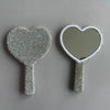 Women's Mirror Eyelash Extension Mirror Sticking Diamond Hand Mirror Fashionable High-end Beauty Handle Mirror Cosmetics Mirrors