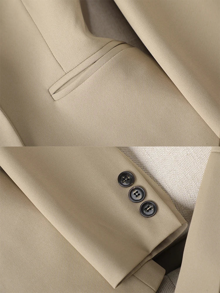High Quality Long Sleeve Female Blazer Women Blue Coffee Khaki Single Button Slim Jacket Ladies Business Work Wear Formal Coat