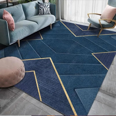 Carpet Modern Gray Minimalist Geometric Abstract Style Floor Mat Bedroom Bedside Rug Home Living Room Sofa Blanket Decoration