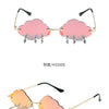 Fashion Rimless Cloud Shaped Sunglasses with Lightning Pendant Y2K Women's Luxury Sun Glasses Shades UV400 Brand Designer SG28